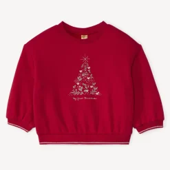 Sweat molleton motif sapin de Noël pour bébé fille