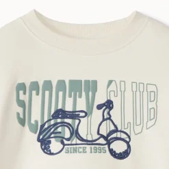 Sweat molleton oversize bicolore motif scooter pour bébé garçon