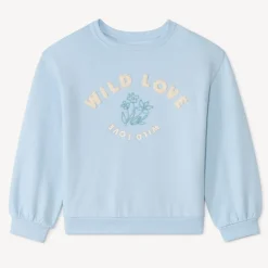 Sweat molleton oversize à bouclettes pour fille