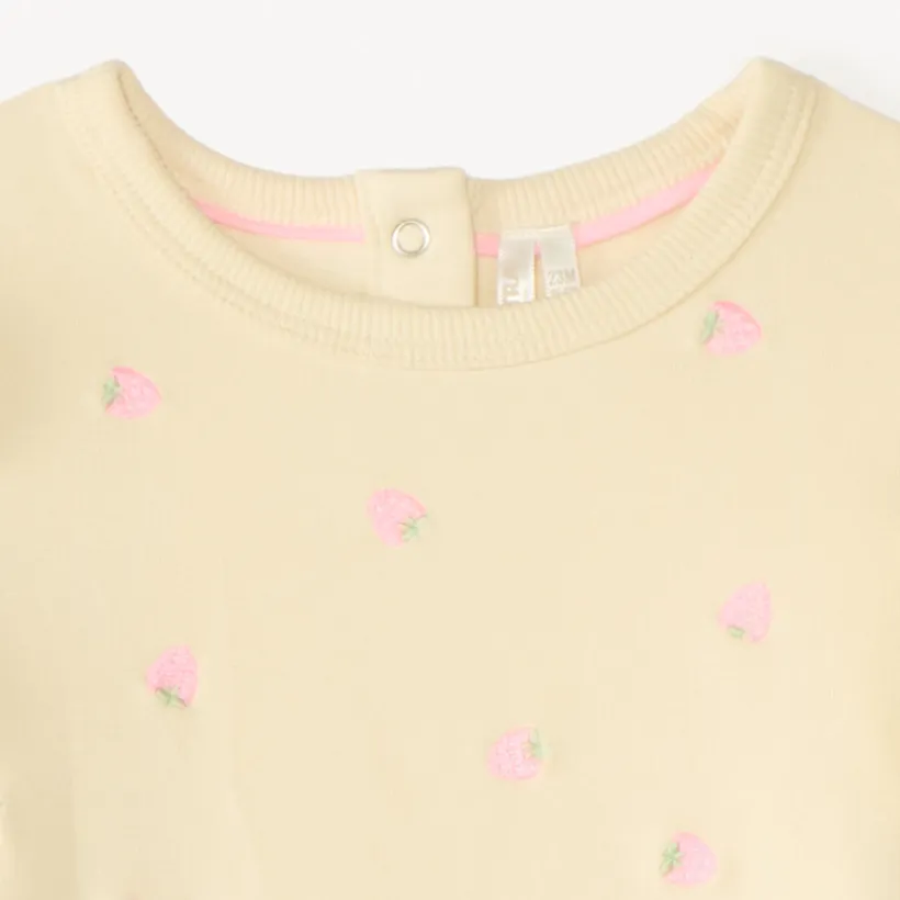 Sweat molleton oversize broderie fantaisie pour bébé fille