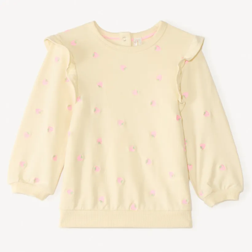 Sweat molleton oversize broderie fantaisie pour bébé fille
