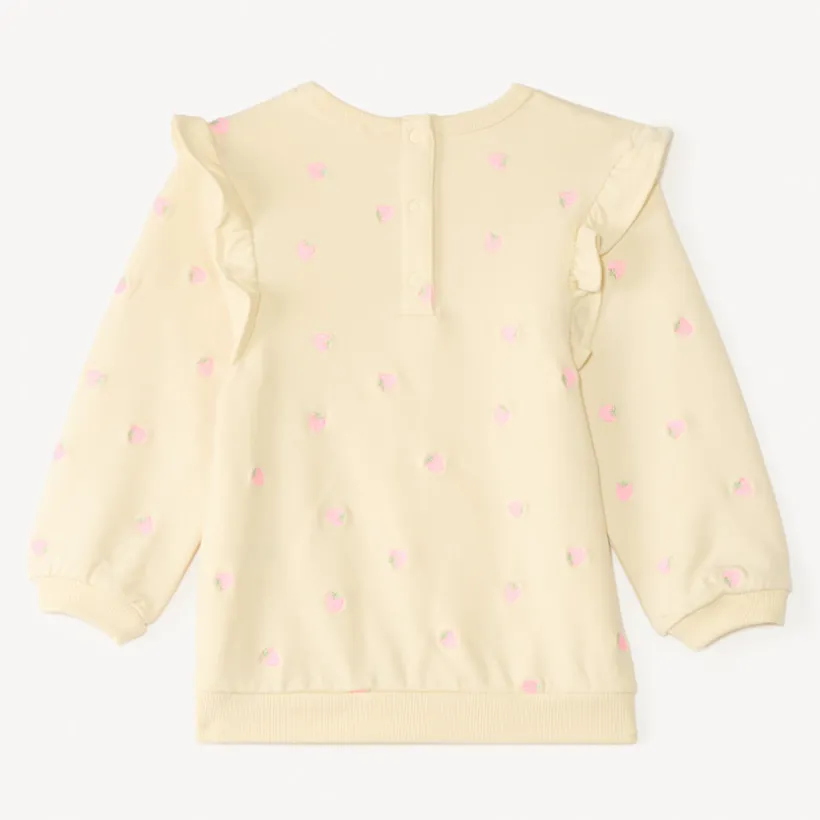 Sweat molleton oversize broderie fantaisie pour bébé fille