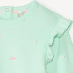 Sweat molleton oversize broderie fantaisie pour bébé fille