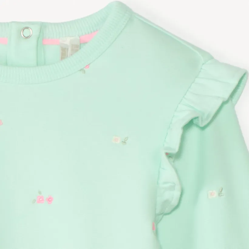 Sweat molleton oversize broderie fantaisie pour bébé fille