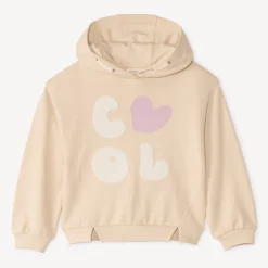Sweat molleton oversize à capuche et patchs pour fille