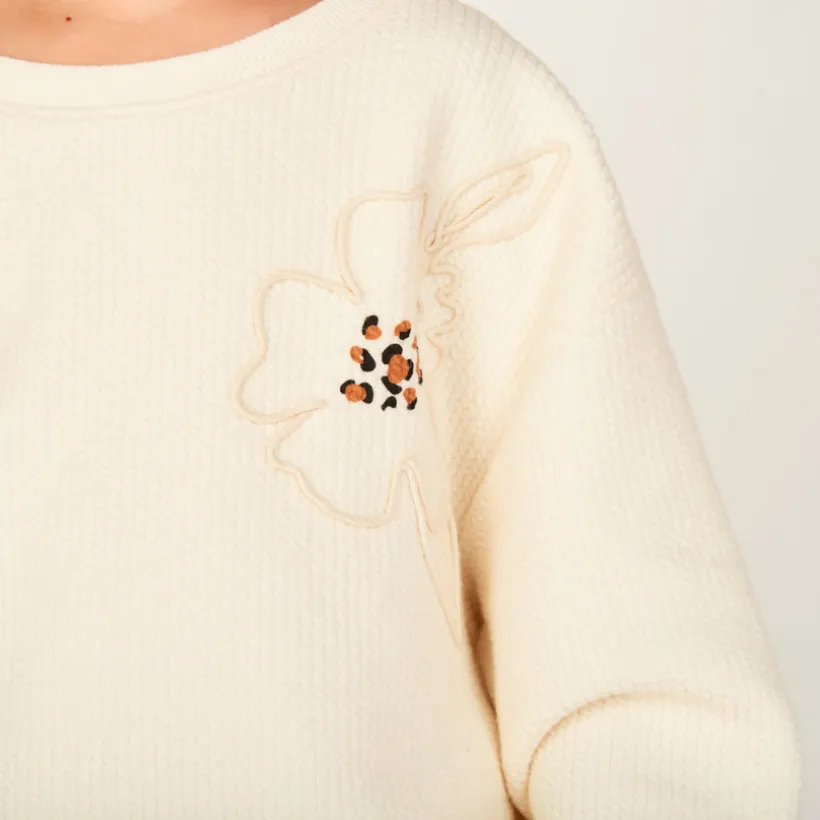 Sweat molleton oversize à cording pour fille