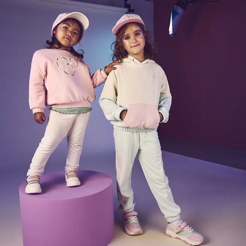 Sweat molleton oversize effet color block à capuche pour fille