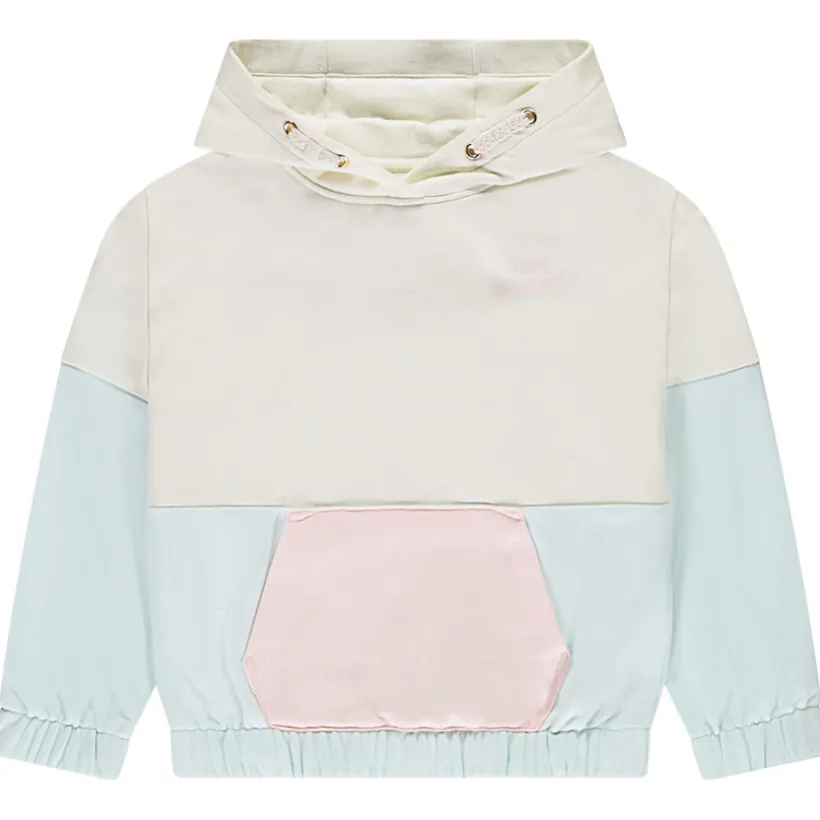 Sweat molleton oversize effet color block à capuche pour fille