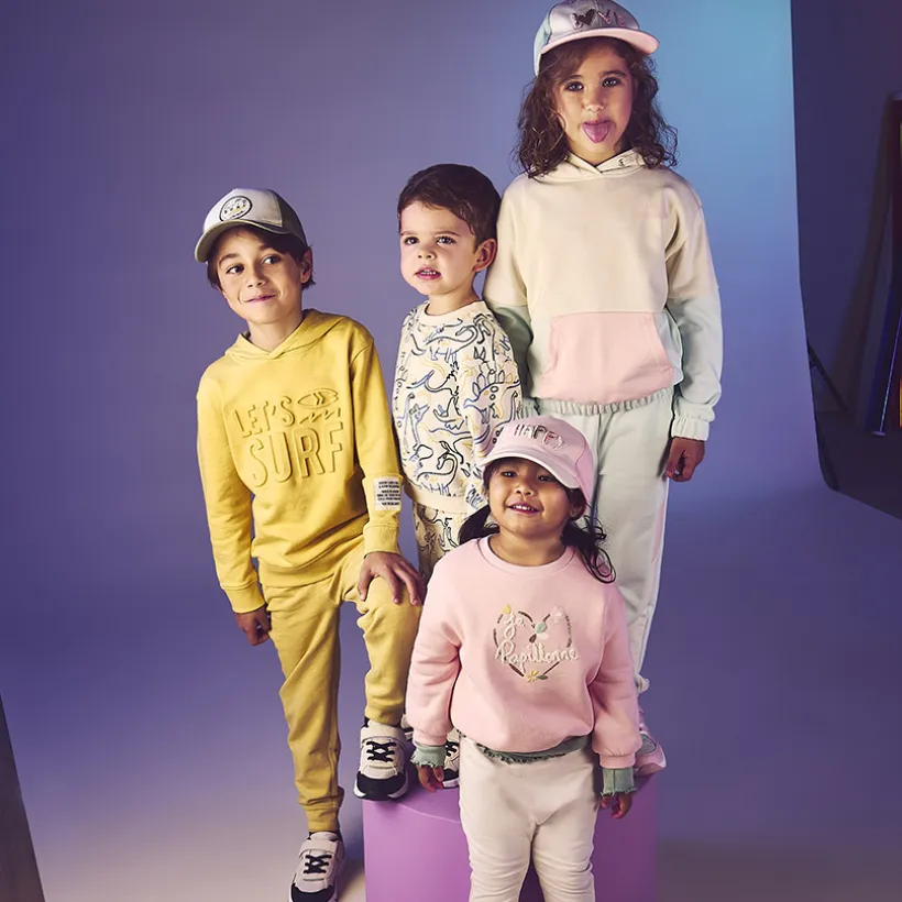 Sweat molleton oversize effet color block à capuche pour fille