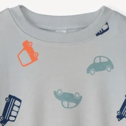 Sweat molleton oversize imprimé véhicules pour bébé garçon