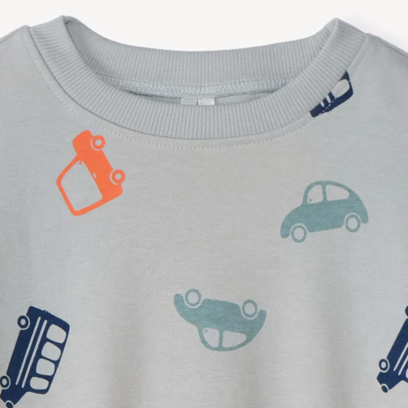 Sweat molleton oversize imprimé véhicules pour bébé garçon