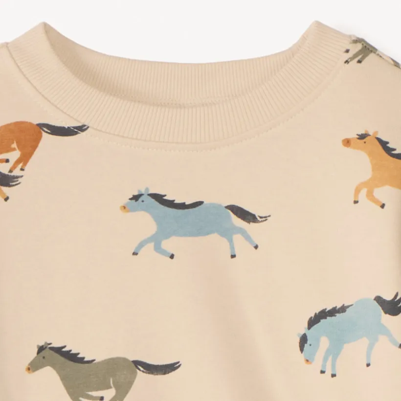 Sweat molleton oversize imprimé chevaux pour bébé garçon