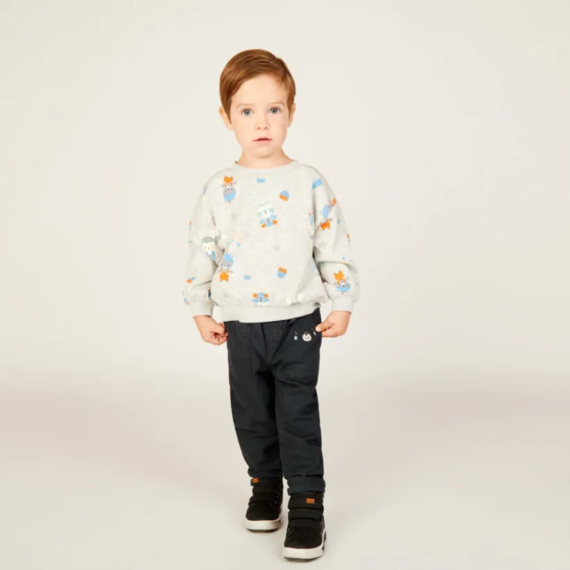Sweat molleton oversize imprimé ski pour bébé garçon
