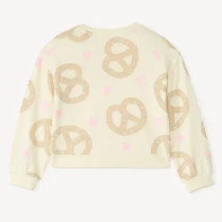 Sweat molleton oversize imprimé bretzels pour fille