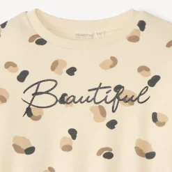 Sweat molleton oversize imprimé tacheté pour fille