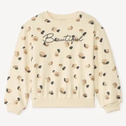 Sweat molleton oversize imprimé tacheté pour fille