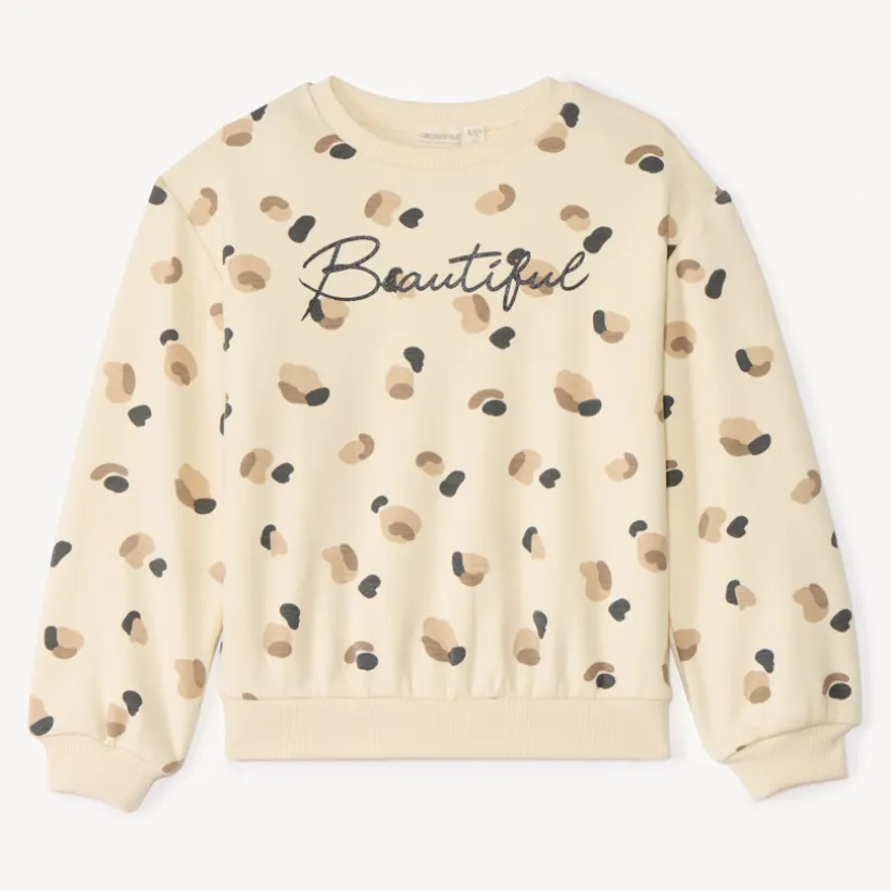 Sweat molleton oversize imprimé tacheté pour fille