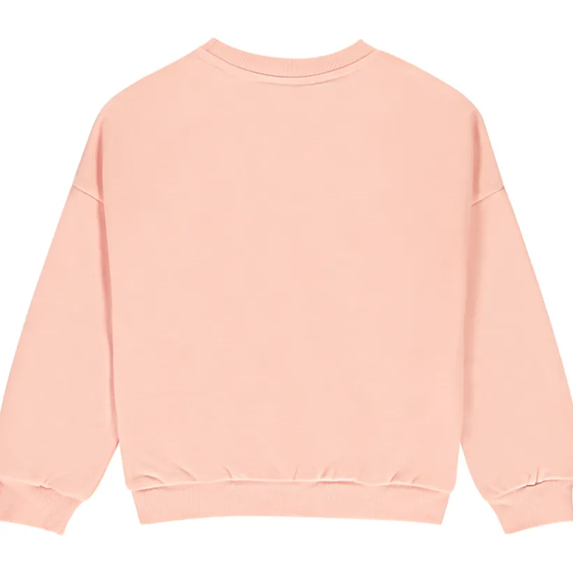 Sweat molleton oversize à motifs effet pétales 3D pour fille