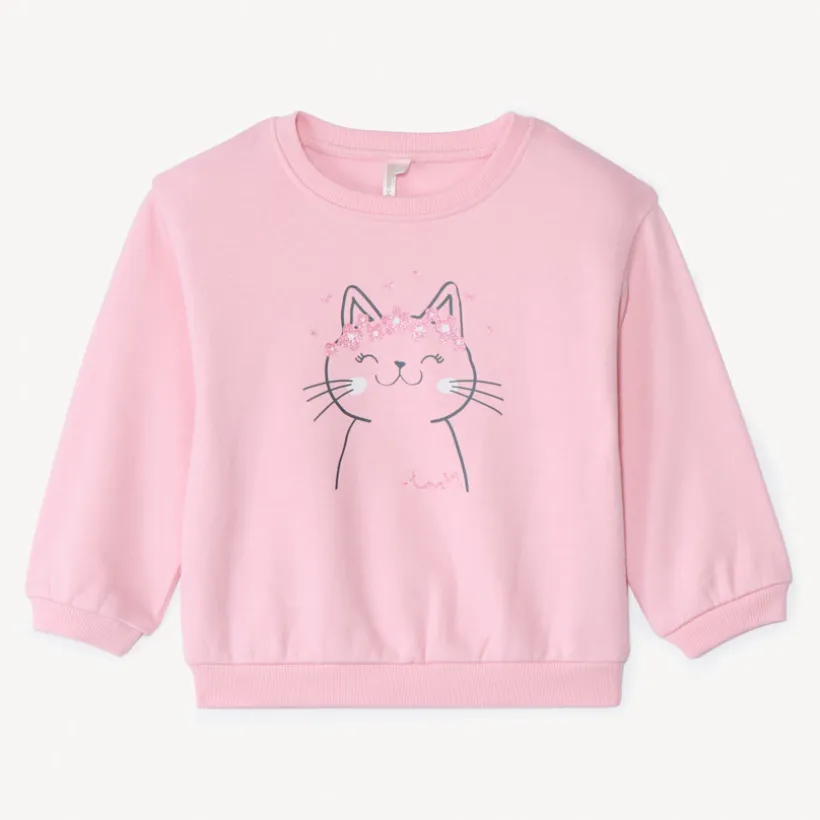 Sweat molleton oversize printé pour bébé fille