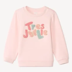 Sweat molleton à patchs bouclettes pour bébé fille