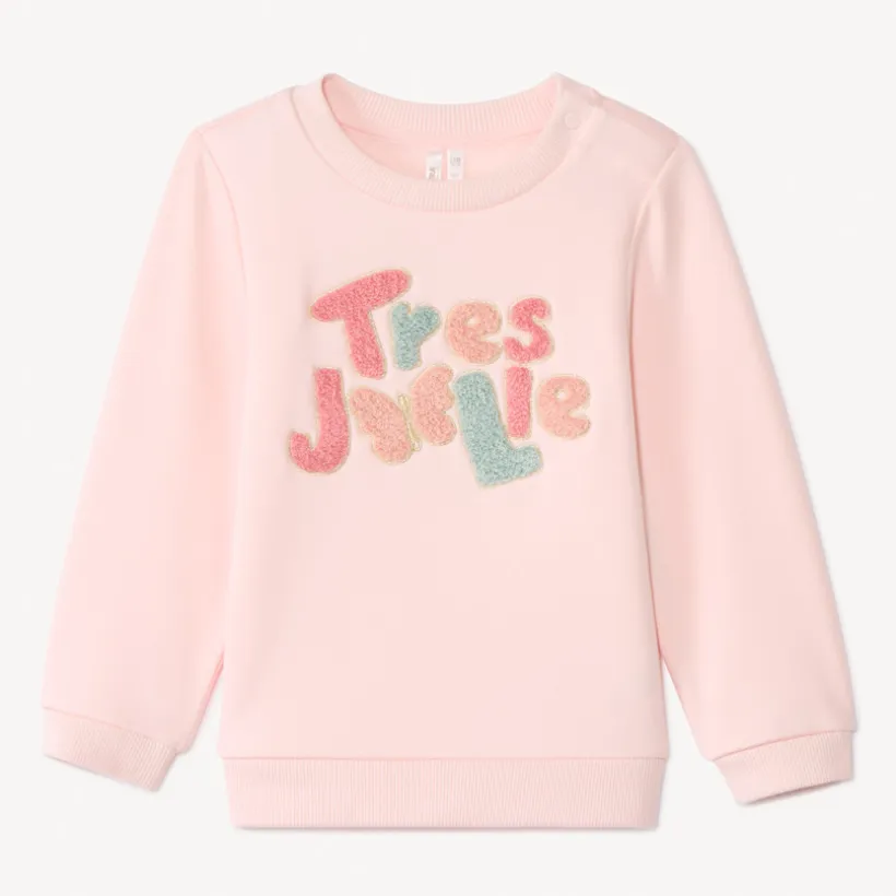 Sweat molleton à patchs bouclettes pour bébé fille