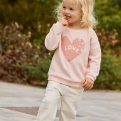 Sweat molleton print cœur "Love" pour bébé fille