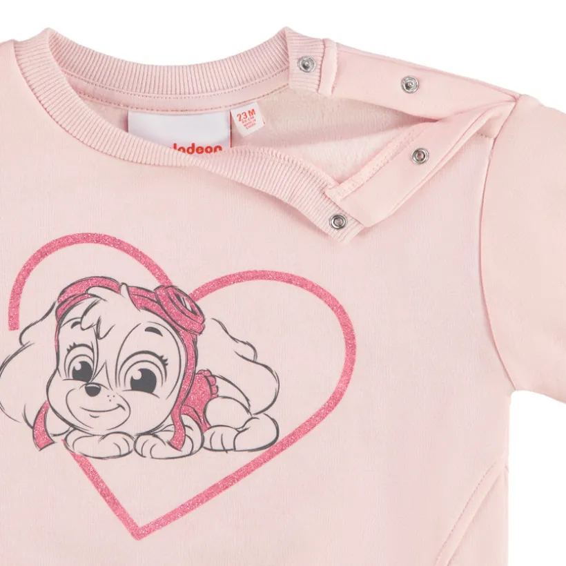 Sweat molleton rose print Pat Patrouille Skye pour bébé fille