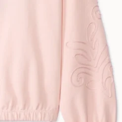 Sweat molleton uni avec cording aux manches pour fille