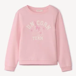 Sweat molleton uni à print pailleté pour fille