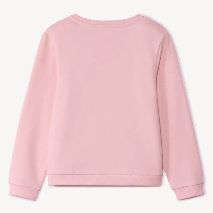 Sweat molleton uni à print pailleté pour fille