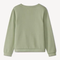 Sweat molleton uni à print pailleté pour fille