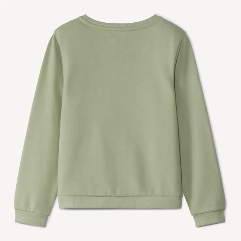 Sweat molleton uni à print pailleté pour fille
