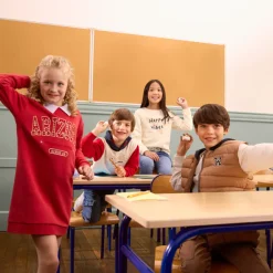 Sweat molleton uni à print pailleté pour fille