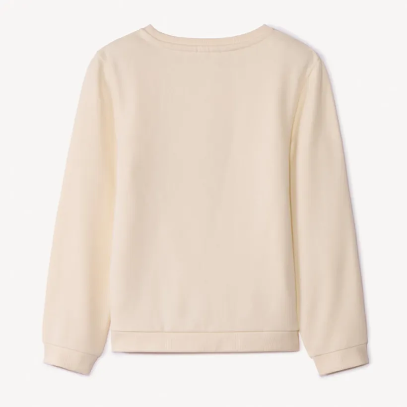 Sweat molleton uni à print pailleté pour fille