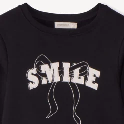 Sweat molleton uni à print pailleté pour fille