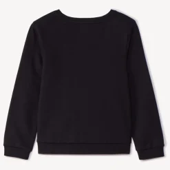 Sweat molleton uni à print pailleté pour fille