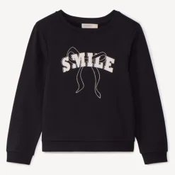 Sweat molleton uni à print pailleté pour fille