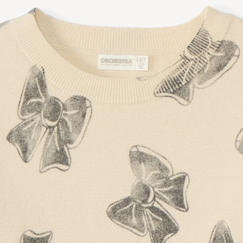 Sweat oversize en milano imprimé fantaisie pour fille