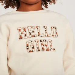 Sweat polaire oversize à patchs tachetés pour fille