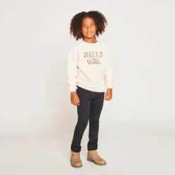 Sweat polaire oversize à patchs tachetés pour fille