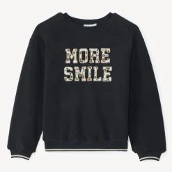 Sweat polaire oversize à patchs tachetés pour fille