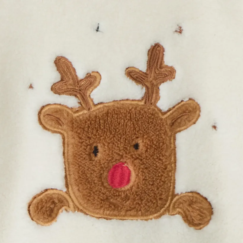 Sweat sherpa à patch renne de Noël pour bébé garçon