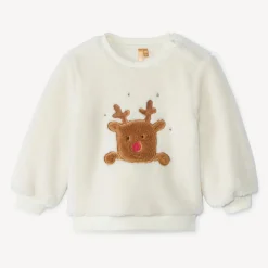 Sweat sherpa à patch renne de Noël pour bébé garçon