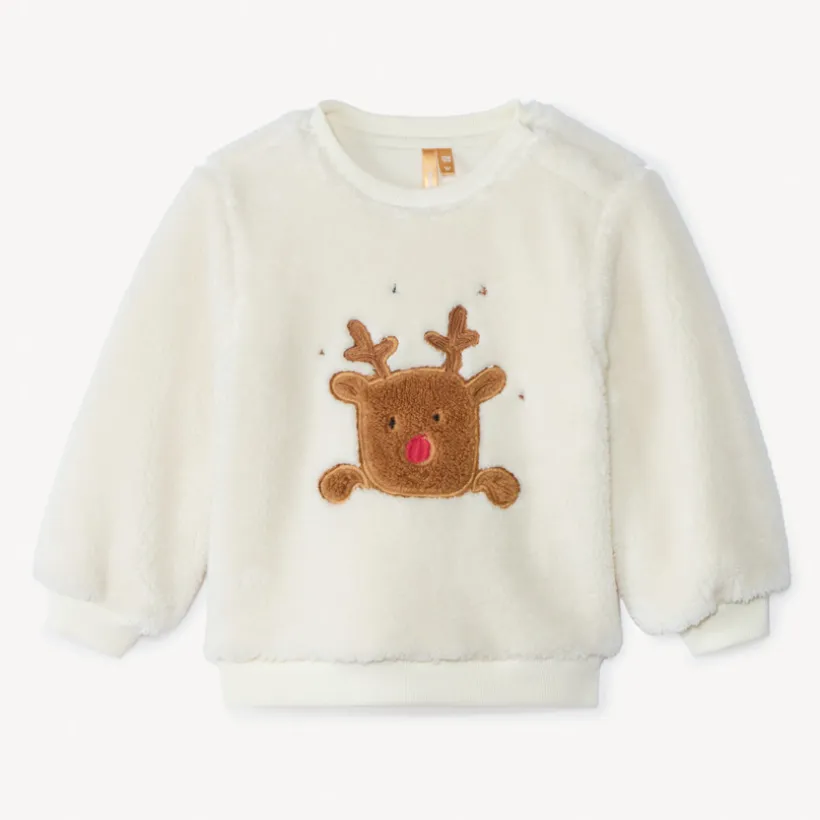Sweat sherpa à patch renne de Noël pour bébé garçon