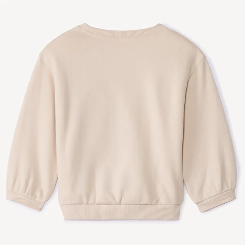Sweat uni en molleton print love pour bébé fille