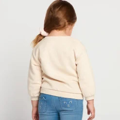 Sweat uni en molleton print love pour bébé fille