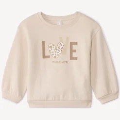 Sweat uni en molleton print love pour bébé fille