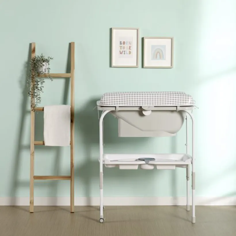 Table à langer Flip avec baignoire - Vichy Pearl