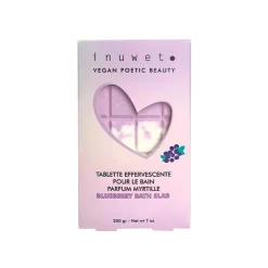 Tablette de bain effervescente violette à la myrtille