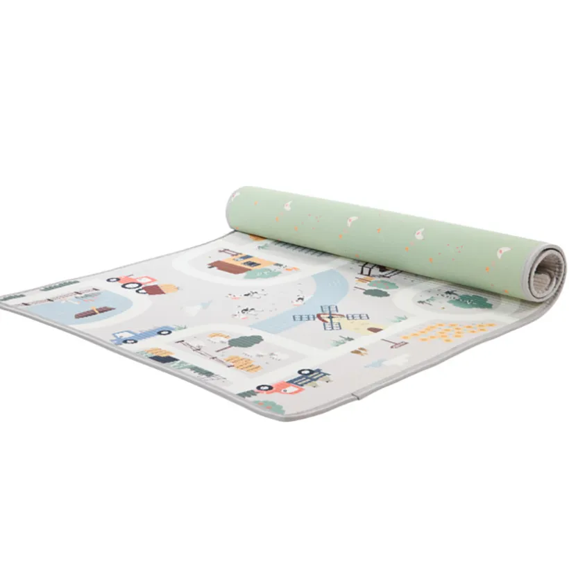 Tapis de jeu réversible en mousse ferme/circuit